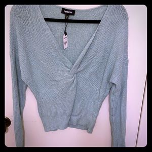 NWT Mint Green Twist Front Express Sweater